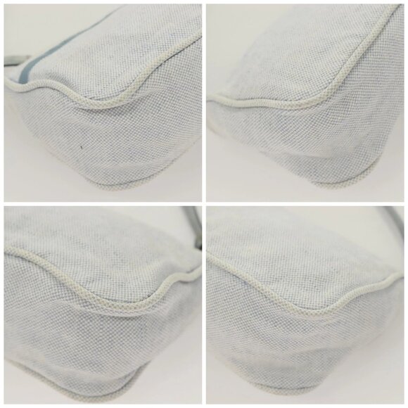 PRADA Sports Accessory Pouch Canvas Light Blue Silver Auth - Picture 16 of 16